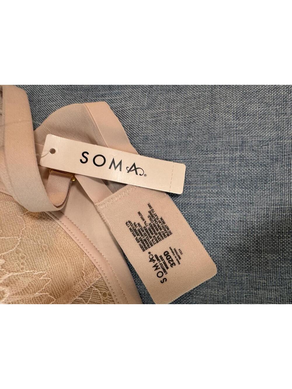 Soma Lightly Lined Wireless Floral Lace Bra Sepia Rose - Picture 2 of 4